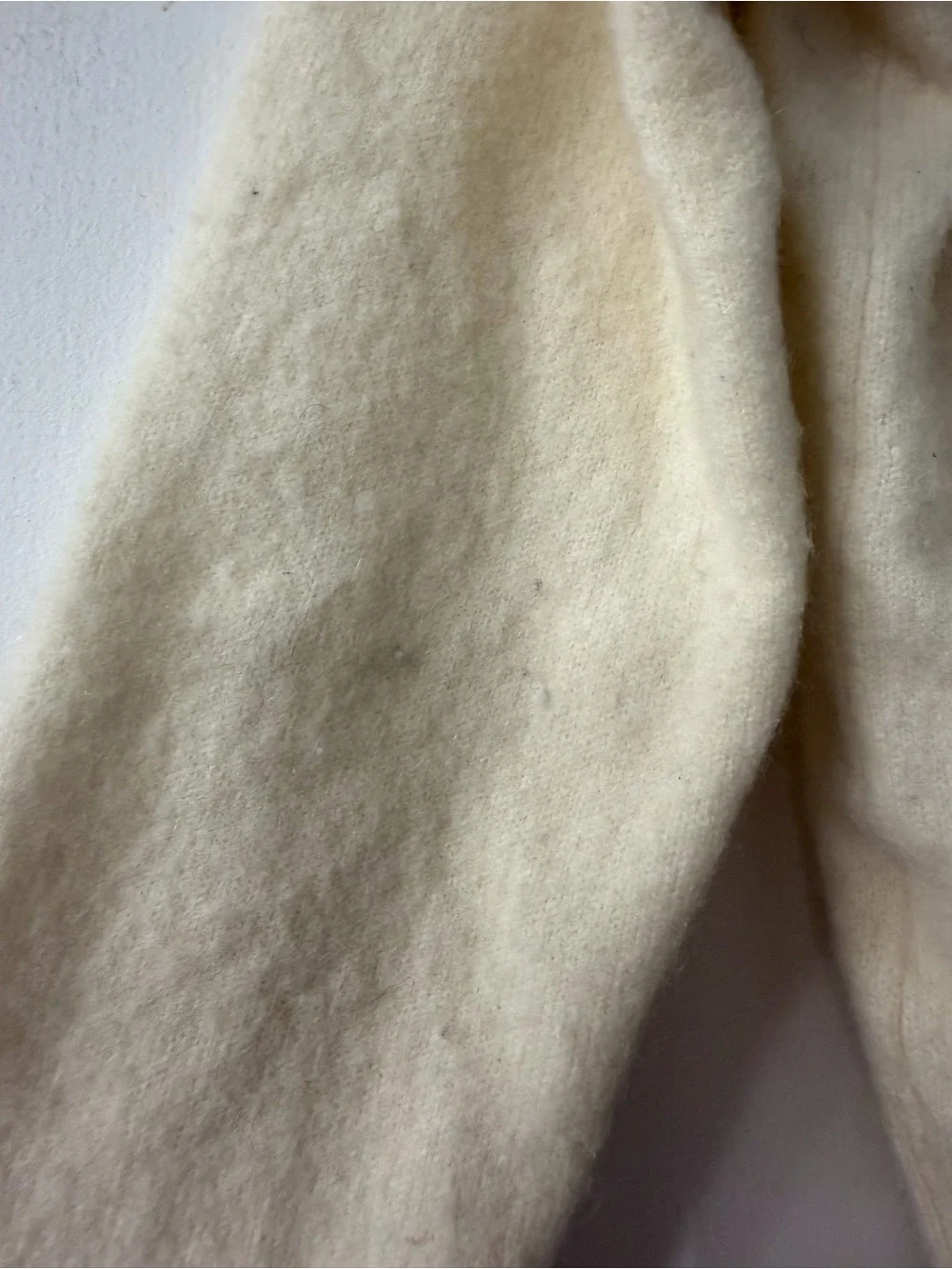 Free People 100% Cashmere Cream Funnel-Neck Ribbed Sweater